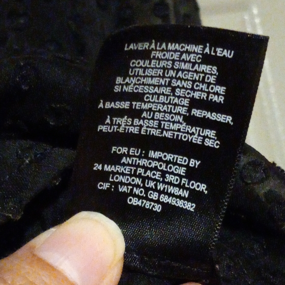 Anthropologie vanessa virginia blouse top ruched pleated Black Sheer Size 6 - Picture 7 of 9